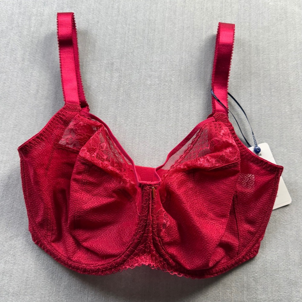Fantasie Ana Side Support Bra Red Lace Underwire FL9391 32FF‎ New With Tags